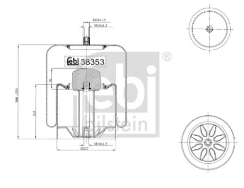 FEBI BILSTEIN FEBI BILSTEIN 38353 Febi Front Rear Air Bag Suspension Spring For Mercedes-benz Actros Actros M 