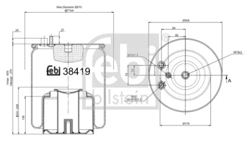FEBI BILSTEIN FEBI BILSTEIN 38419 Febi Rear Left Or Right Air Bag Suspension Spring For Man Foc Tga Tgm Tgs 