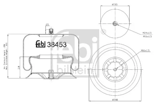 FEBI BILSTEIN FEBI BILSTEIN 38453 Febi Front Left Front Right Air Bag Suspension Spring For Mercedes-benz Act 