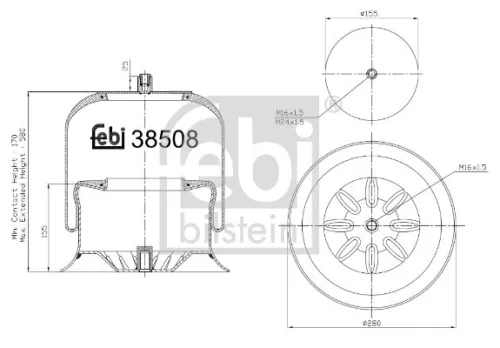FEBI BILSTEIN FEBI BILSTEIN 38508 Febi Front Left Front Right Air Bag Suspension Spring For Mercedes-benz Act 