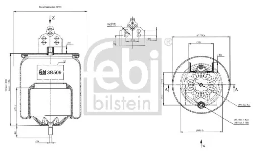 FEBI BILSTEIN FEBI BILSTEIN 38509 Febi Rear Left Or Right Air Bag Suspension Spring For Volvo Fh Fh Ii Fh12 