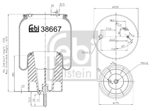 FEBI BILSTEIN FEBI BILSTEIN 38667 Febi Front Rear Left Or Right Air Bag Suspension Spring For Scania G P R  