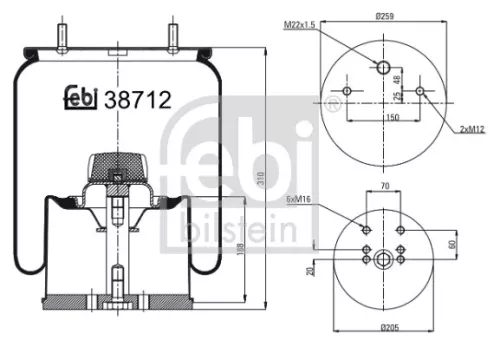 FEBI BILSTEIN FEBI BILSTEIN 38712 Febi Both Sides Rear Left Or Right Air Bag Suspension Spring 