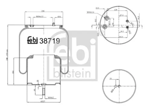 FEBI BILSTEIN FEBI BILSTEIN 38719 Febi Rear Rear Left Or Right Air Bag Suspension Spring For Scania G P R S 