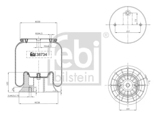 Febi Rear Left Or Right Air Bag Suspension Spring For Scania 3 - Series 4