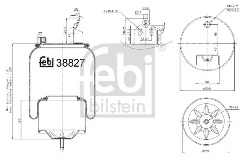 FEBI BILSTEIN FEBI BILSTEIN 38827 Febi Rear Left Or Right Air Bag Suspension Spring For Volvo Fh Fh Ii Fh12 