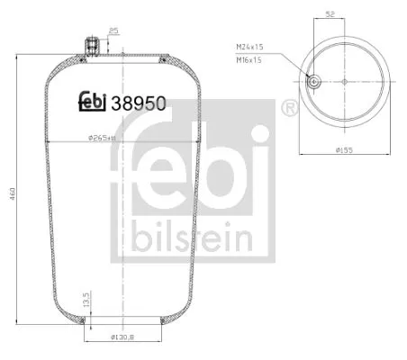 FEBI BILSTEIN FEBI BILSTEIN 38950 Febi Front Rear Air Bag Suspension Spring For Mercedes-benz Actros Atego At 