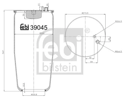 FEBI BILSTEIN FEBI BILSTEIN 39045 Febi Rear Left Or Right Air Bag Suspension Spring For Erf Man Ect Foc Tga 