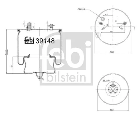 FEBI BILSTEIN FEBI BILSTEIN 39148 Febi Rear Left Or Right Air Bag Suspension Spring For Volvo 7300 8500 870 