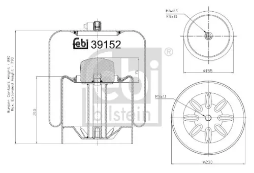 FEBI BILSTEIN FEBI BILSTEIN 39152 Febi Rear Left Or Right Air Bag Suspension Spring For Mercedes-benz Actro 