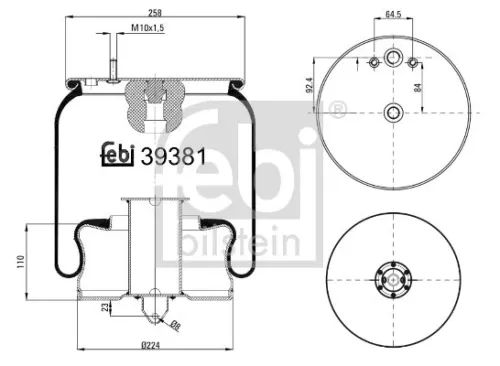 FEBI BILSTEIN FEBI BILSTEIN 39381 Febi Front Left Front Right Rear Left Or Right Air Bag Suspension Spring  
