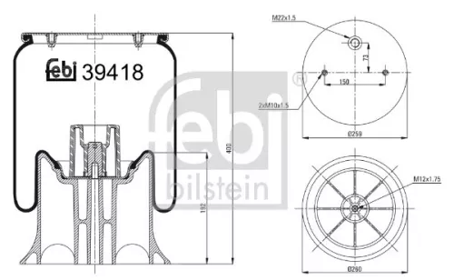 FEBI BILSTEIN FEBI BILSTEIN 39418 Febi Air Bag Suspension Spring 