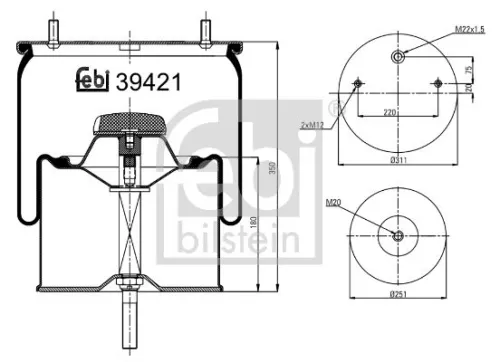 FEBI BILSTEIN FEBI BILSTEIN 39421 Febi Air Bag Suspension Spring 