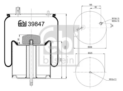 FEBI BILSTEIN FEBI BILSTEIN 39847 Febi Rear Left Or Right Air Bag Suspension Spring For Renault Trucks Volv 