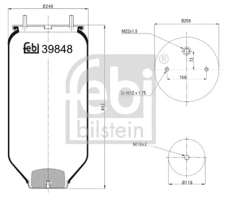 FEBI BILSTEIN FEBI BILSTEIN 39848 Febi Air Bag Suspension Spring 