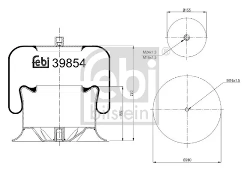 Febi Front Air Bag Suspension Spring For Mercedes-benz Actros Actros Mp2 / 