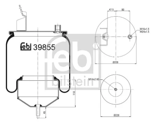 FEBI BILSTEIN FEBI BILSTEIN 39855 Febi Rear Left Or Right Air Bag Suspension Spring For Volvo Fh Fh Ii Fh I 