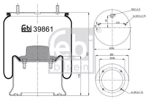 FEBI BILSTEIN FEBI BILSTEIN 39861 Febi Air Bag Suspension Spring 