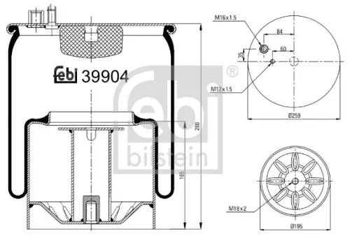FEBI BILSTEIN FEBI BILSTEIN 39904 Febi Non-steered Leading Axle Non-steered Trailing Axle Rear Bellow Air 