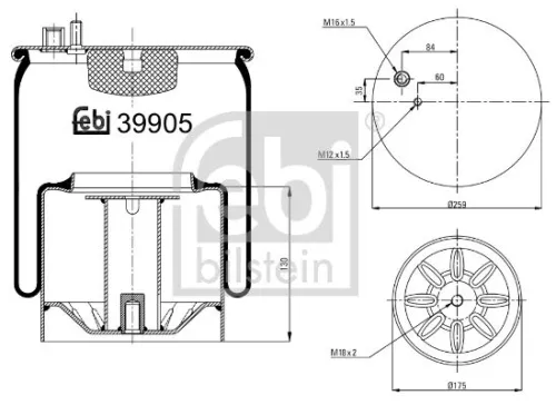 FEBI BILSTEIN FEBI BILSTEIN 39905 Febi Rear Left Or Right Air Bag Suspension Spring For Man Foc L2000 