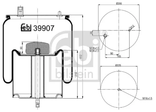 FEBI BILSTEIN FEBI BILSTEIN 39907 Febi Rear Left Or Right Air Bag Suspension Spring For Renault Trucks Volv 
