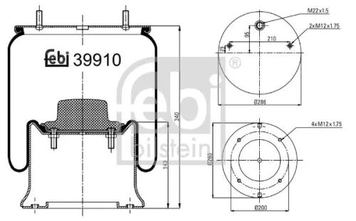 FEBI BILSTEIN FEBI BILSTEIN 39910 Febi Air Bag Suspension Spring 