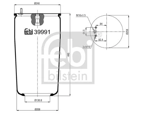 FEBI BILSTEIN FEBI BILSTEIN 39991 Febi Rear Left Or Right Air Bag Suspension Spring For Volvo Fl10 