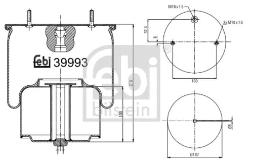 FEBI BILSTEIN FEBI BILSTEIN 39993 Febi Front Left Front Right Air Bag Suspension Spring For Volvo Fh12 