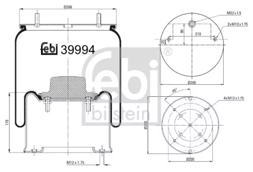 FEBI BILSTEIN FEBI BILSTEIN 39994 Febi Air Bag Suspension Spring 
