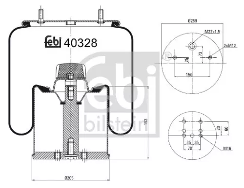 FEBI BILSTEIN FEBI BILSTEIN 40328 Febi Air Bag Suspension Spring 