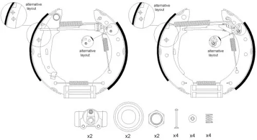 1x Brake Shoe Set