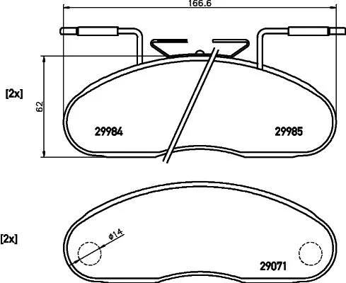 1x MINTEX MDB1490 Brake Pad Set