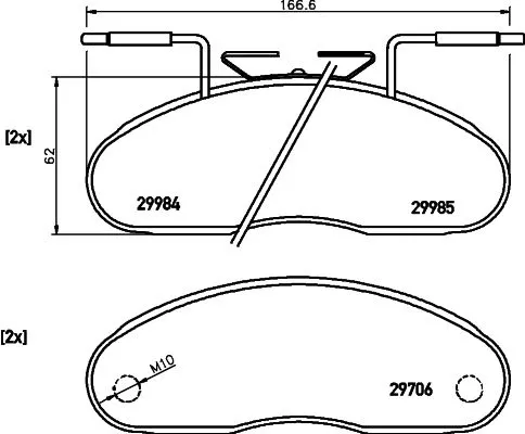 1x MINTEX MDB1729 Brake Pad Set