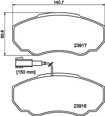 1x MINTEX MDB2328 Brake Pad Set