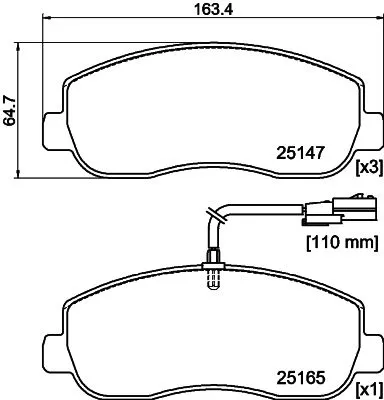 1x MINTEX MDB3093 Brake Pad Set