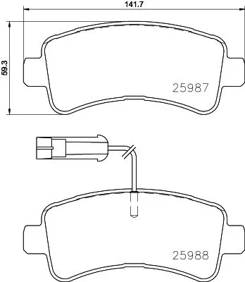 1x MINTEX MDB3887 Brake Pad Set