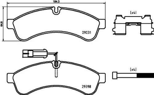 1x MINTEX MDB3927 Brake Pad Set