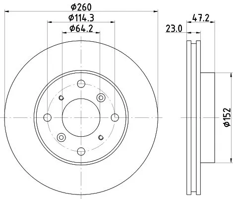 1x MINTEX MDC1000 Brake Disc