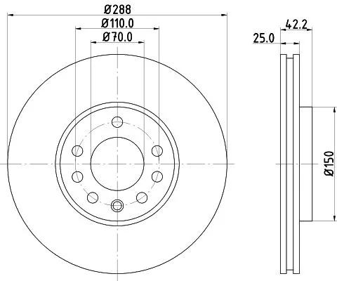 1x MINTEX MDC1009 Brake Disc
