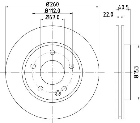 MINTEX MINTEX (MDC1035) 1x  MINTEX Brake Disc MDC1035 260 