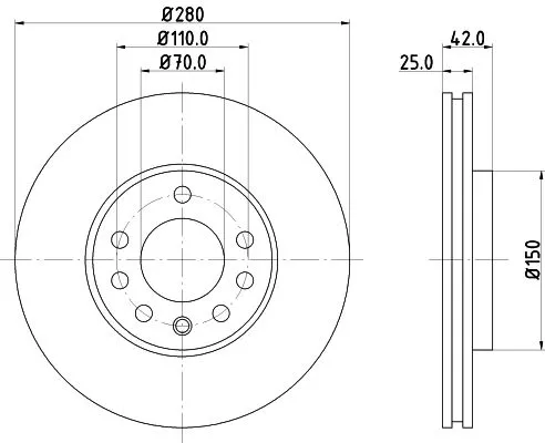 1x MINTEX MDC1050C Brake Disc