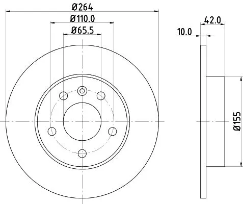1x MINTEX MDC1052C Brake Disc