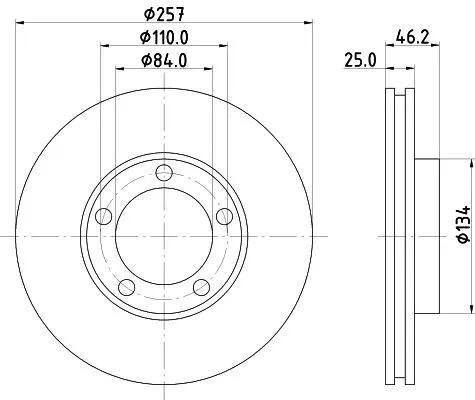 1x MINTEX MDC1072 Brake Disc