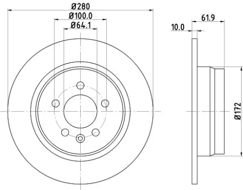 1x  MINTEX Brake Disc