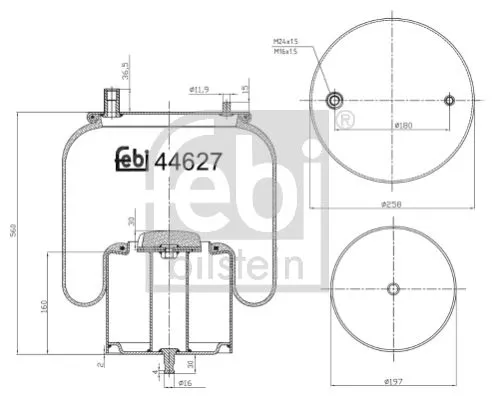 FEBI BILSTEIN FEBI BILSTEIN 44627 Febi Front Air Bag Suspension Spring For Renault Trucks Volvo D D Access Fe 