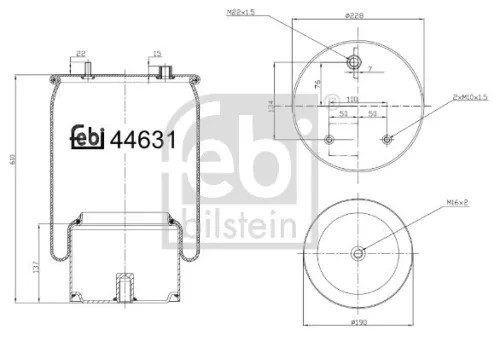 FEBI BILSTEIN FEBI BILSTEIN 44631 Febi Air Bag Suspension Spring For Daf Cf Cf 75 Cf 85 Lf 55 Xf Xf 105 Xf Ii 