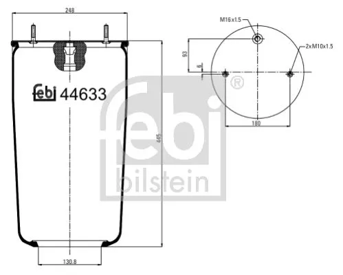 FEBI BILSTEIN FEBI BILSTEIN 44633 Febi Air Bag Suspension Spring For Volvo Fh12 Fm10 Fm12 Fm7 
