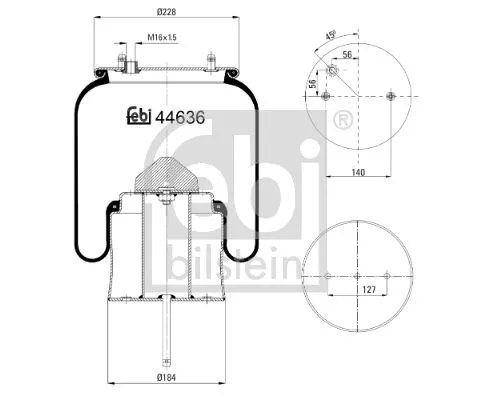 FEBI BILSTEIN FEBI BILSTEIN 44636 Febi Rear Air Bag Suspension Spring For Scania 2 - Series K - Series 