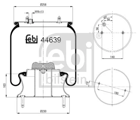 FEBI BILSTEIN FEBI BILSTEIN 44639 Febi Front Air Bag Suspension Spring For Scania 2 - Series 3 - Series Bus 4 