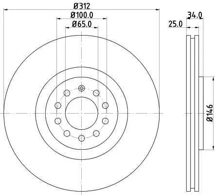 1x MINTEX MDC1381 Brake Disc